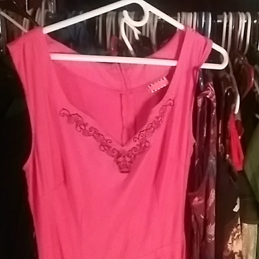 Rare hot pink rockabilly dress pinup coture
